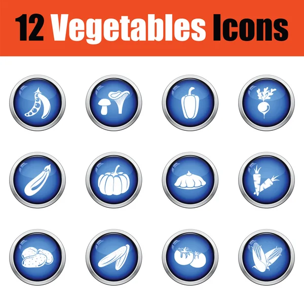 Vegetables icon set. — Stock Vector