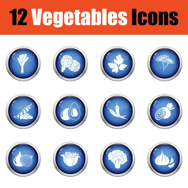 Vegetables icon set. — Stock Vector