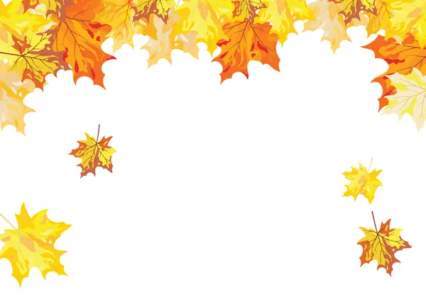 Autumn  Frame With Falling  Maple Leaves — Stock Vector