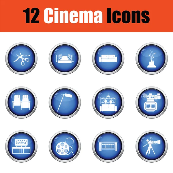 Set van cinema-iconen. — Stockvector