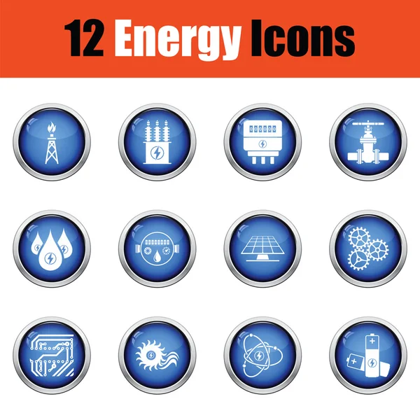 Icono de energía conjunto . — Vector de stock