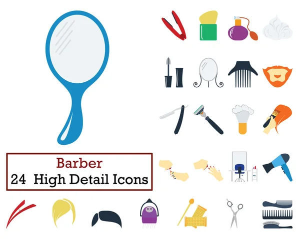 Set de 24 iconos de peluquero — Vector de stock