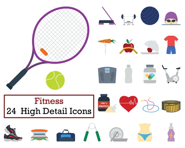 24 Fitness Icons — Stock Vector