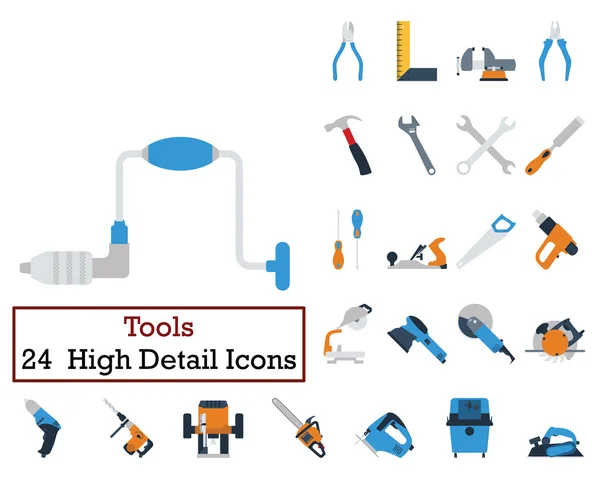 Conjunto de 24 iconos de herramientas — Vector de stock