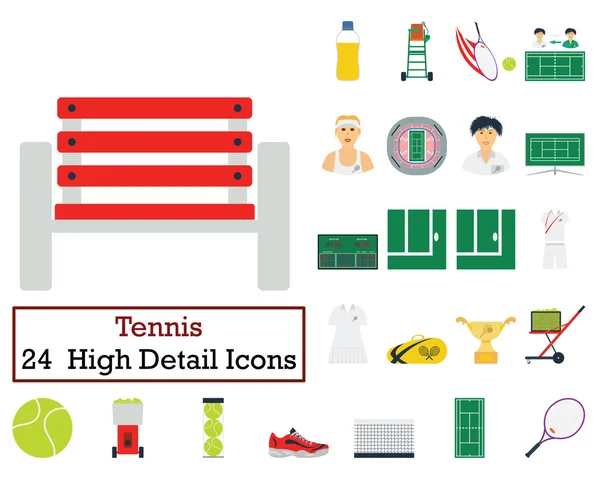 Set of 24 Tennis Icons — Stock Vector