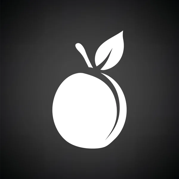 White peach icon — Stock Vector