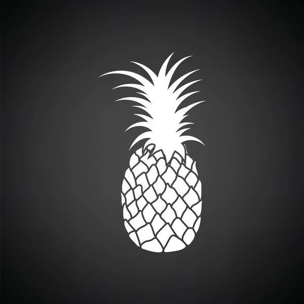 Black and white pineapple icon — Stock Vector