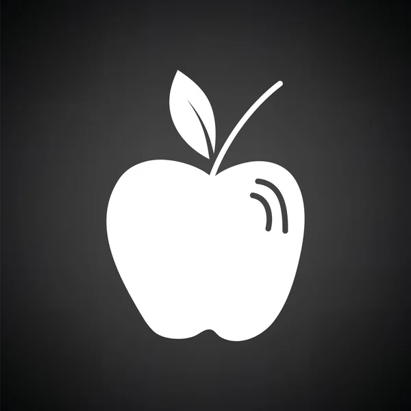 Μαύρο και άσπρο εικονίδιο apple — Διανυσματικό Αρχείο