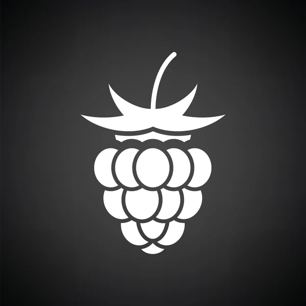 Zwart-wit raspberry pictogram — Stockvector