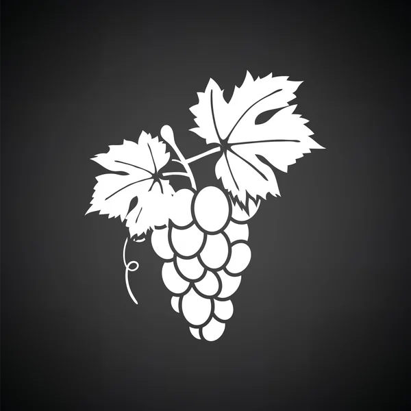 Ícone de uva preto e branco — Vetor de Stock
