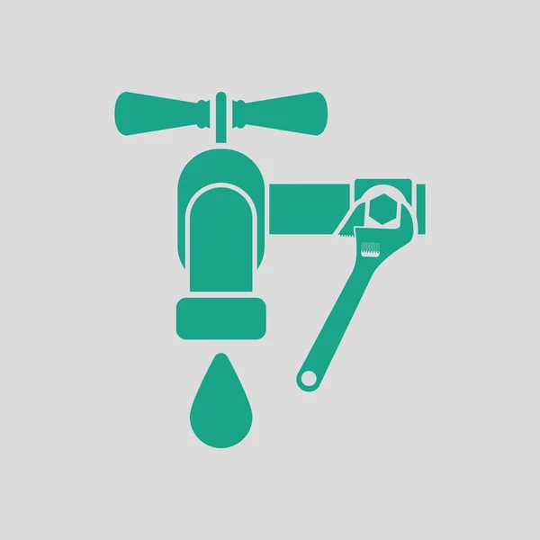 Icon of wrench and faucet — Stock Vector