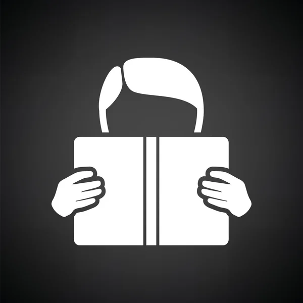 Jongen boekpictogram lezen — Stockvector