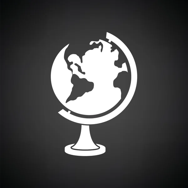 Icona globo bianco e nero — Vettoriale Stock