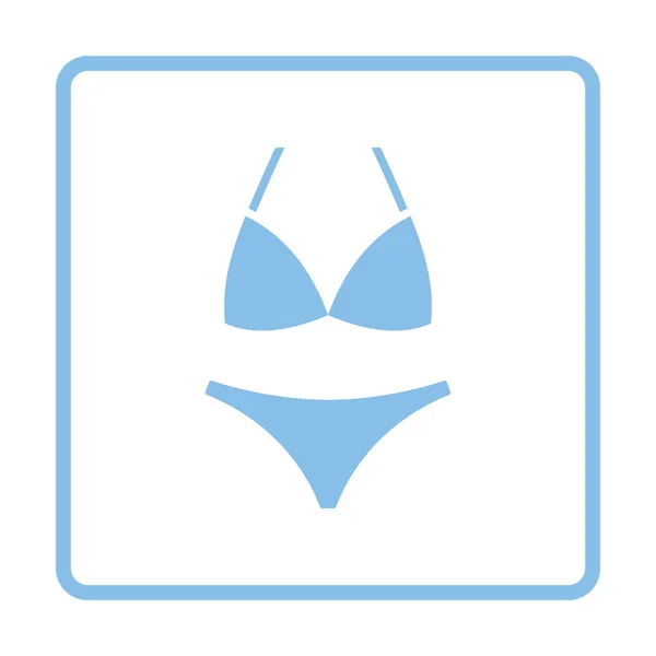 Ikon bikini biru - Stok Vektor