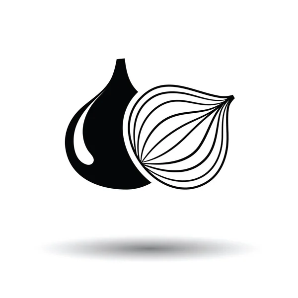 Icona di cipolle con disegno ombra — Vettoriale Stock