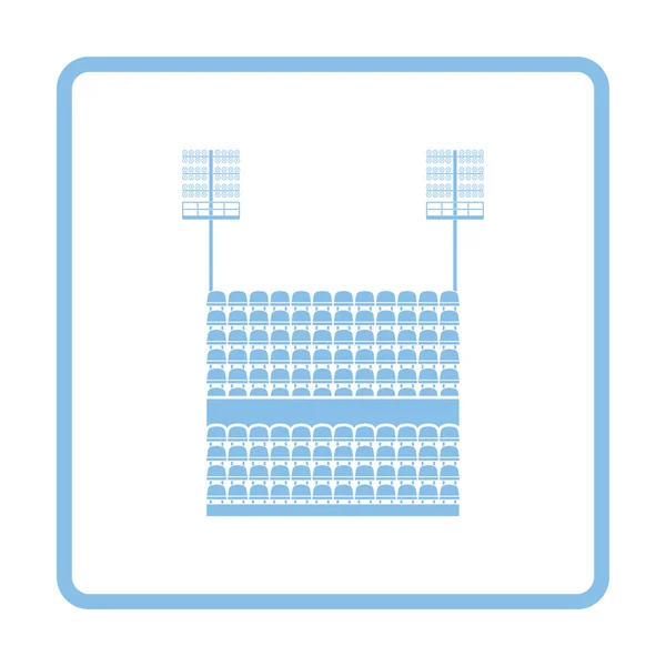 Stadiontribüne mit Sitzen und Lichtmast-Symbol — Stockvektor