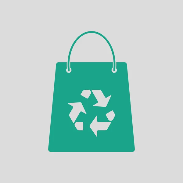 Recycle jel ikon bevásárlótáska — Stock Vector