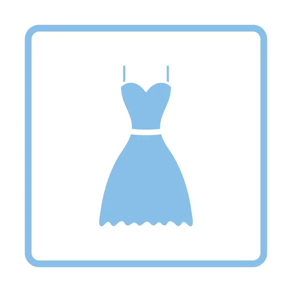Klänning-ikonen. Blå ram design. — Stock vektor
