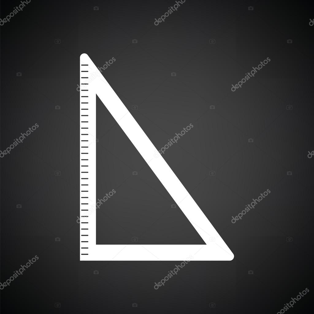 Triangle icon. Black background with white. Vector illustration.