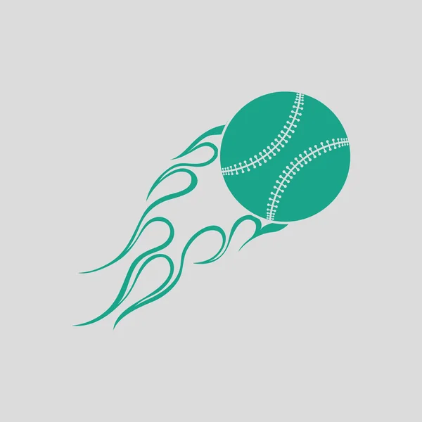 Icône balle de baseball feu — Image vectorielle