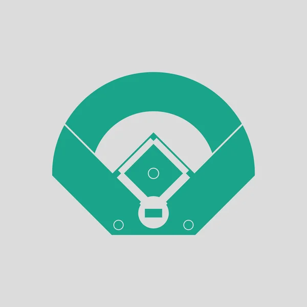 Campo de béisbol icono de vista aérea — Vector de stock