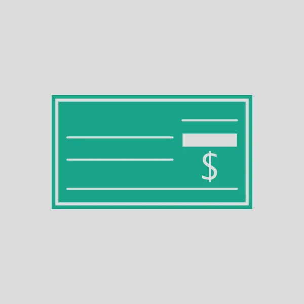 Icono cheque bancario — Vector de stock