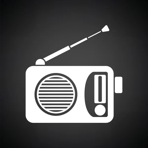 Icône radio blanche — Image vectorielle