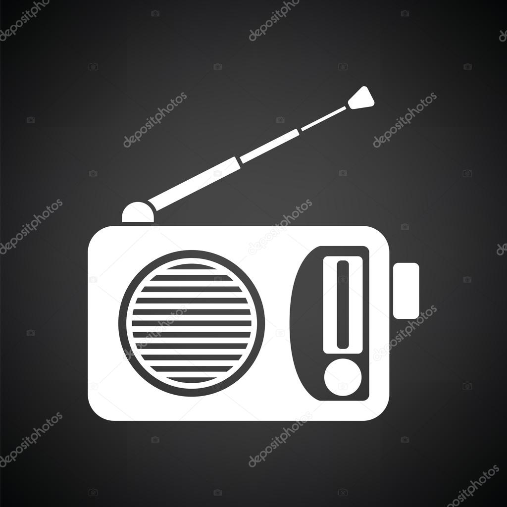 white radio icon