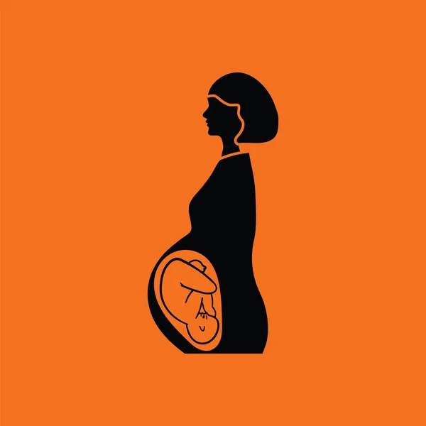 Těhotná žena s ikonou, baby — Stockový vektor