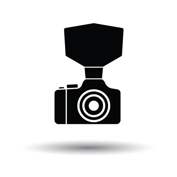 Appareil photo avec icône flash mode — Image vectorielle