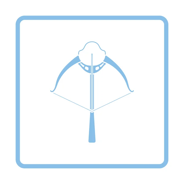Crossbow icon. Blue frame design. — Stock Vector
