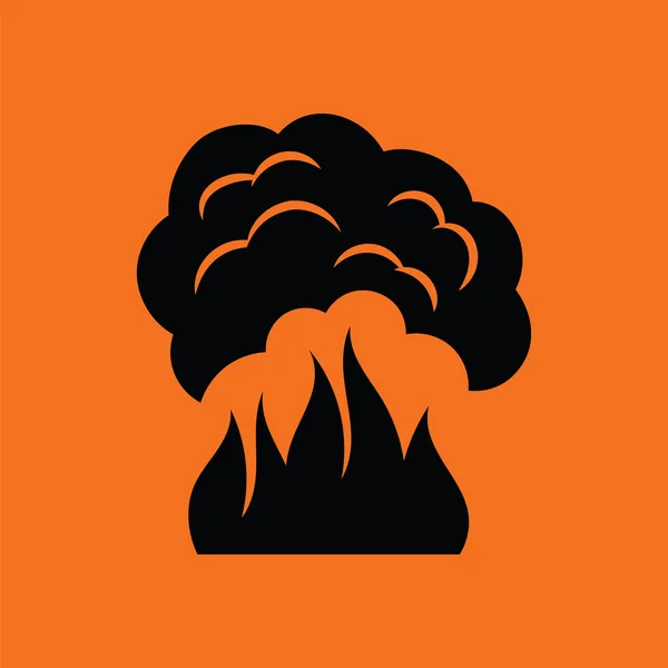 Vuur en rook pictogram — Stockvector