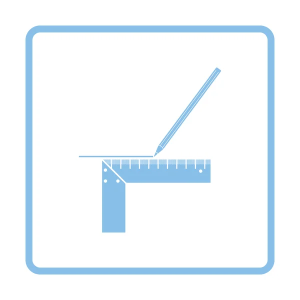 Bleistiftlinie mit Maßstab-Symbol — Stockvektor