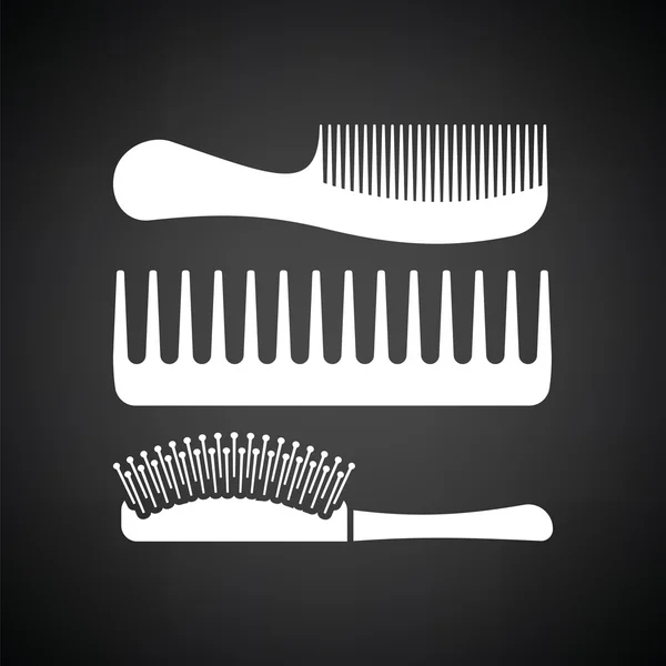 White hairbrush icon — Stock Vector