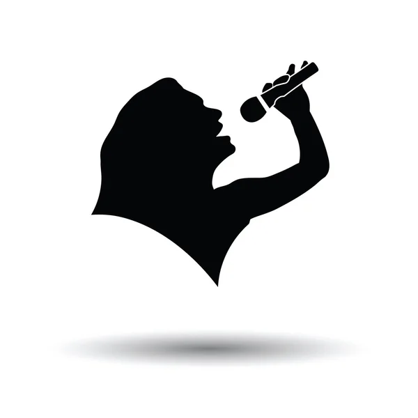 Karaoke kvinnas siluett ikonen — Stock vektor