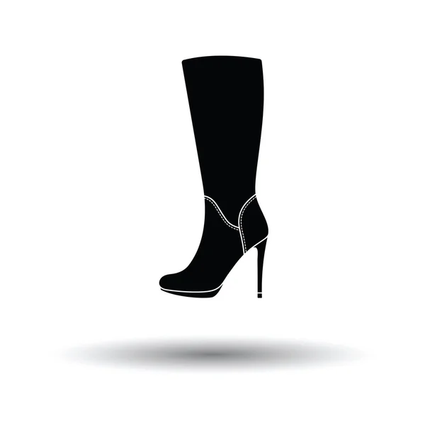 Hösten kvinna hög klack boot ikonen — Stock vektor