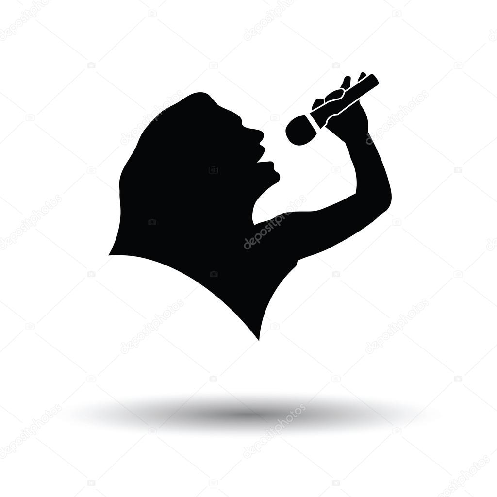 Karaoke womans silhouette icon