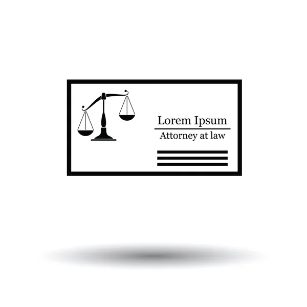 Ícone do cartão de visita do advogado —  Vetores de Stock