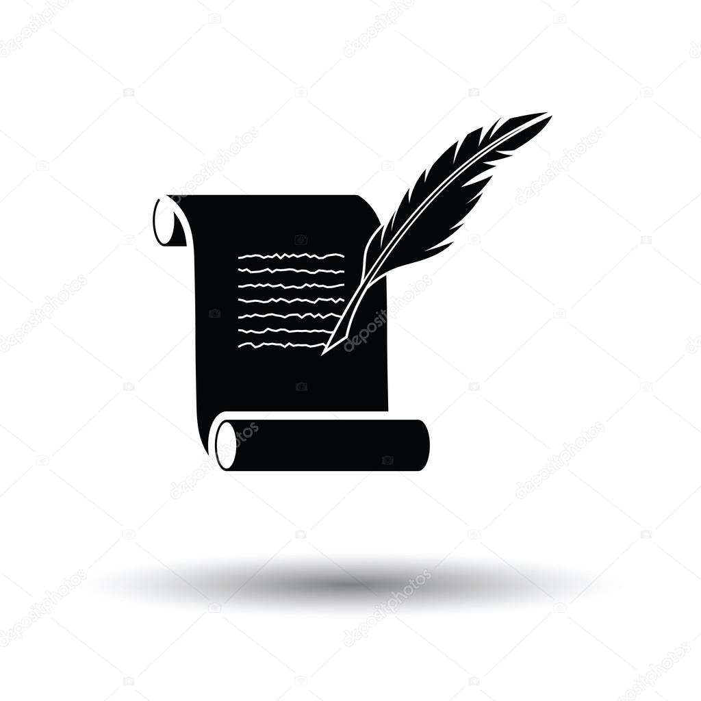 Feather and scroll icon