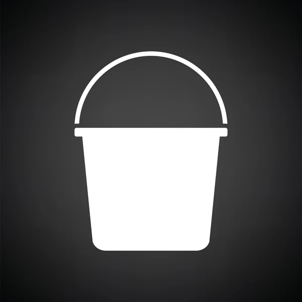 Icône seau blanc — Image vectorielle