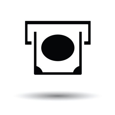 ATM yuvası simgesinden sürgülü banknot