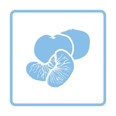 Mandalina simgesi. Mavi gövde tasarımı. 