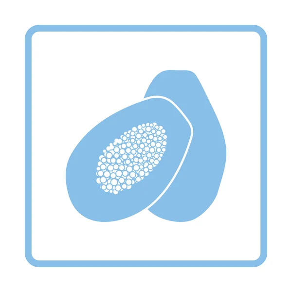 Papaya-Symbol. blaues Rahmendesign. — Stockvektor