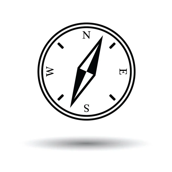 Kompasu ikona s shadow designem — Stockový vektor