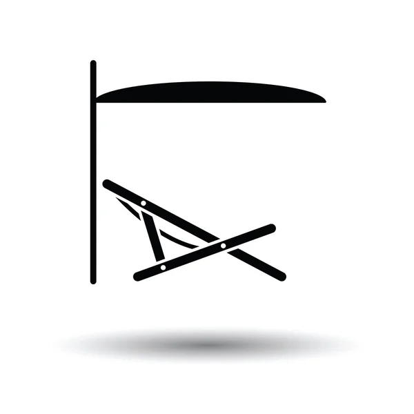 Fauteuil inclinable plage de mer avec icône parapluie — Image vectorielle