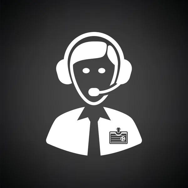 Voetbal commentator pictogram — Stockvector