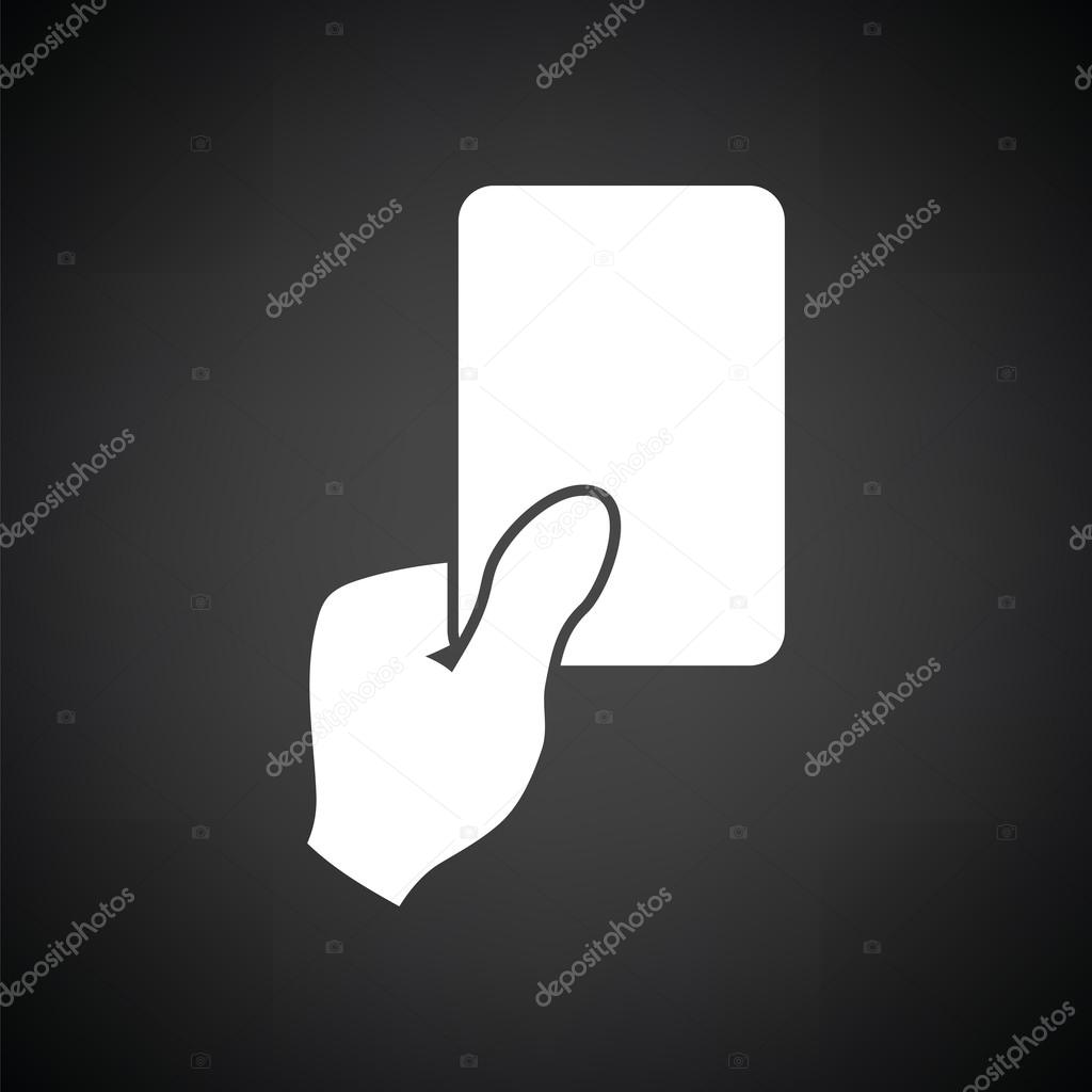Soccer referee hand with card  icon