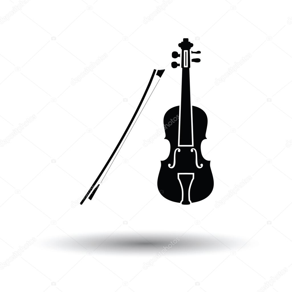 Violin icon with shadow design