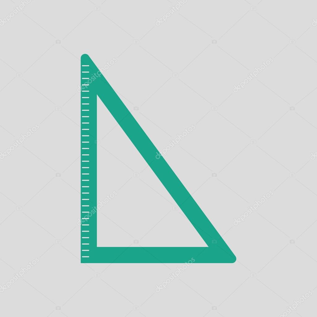 Triangle icon. Gray background with green. Vector illustration.