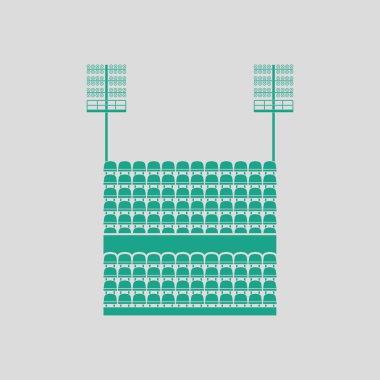 Stadium tribune with seats and light mast icon vector Stadium tribune with seats and light mast icon vector